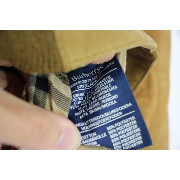Vintage Burberrys Burberry Womens 12 Suede Leather Bomber Jacket L559 - Picture 8 of 9